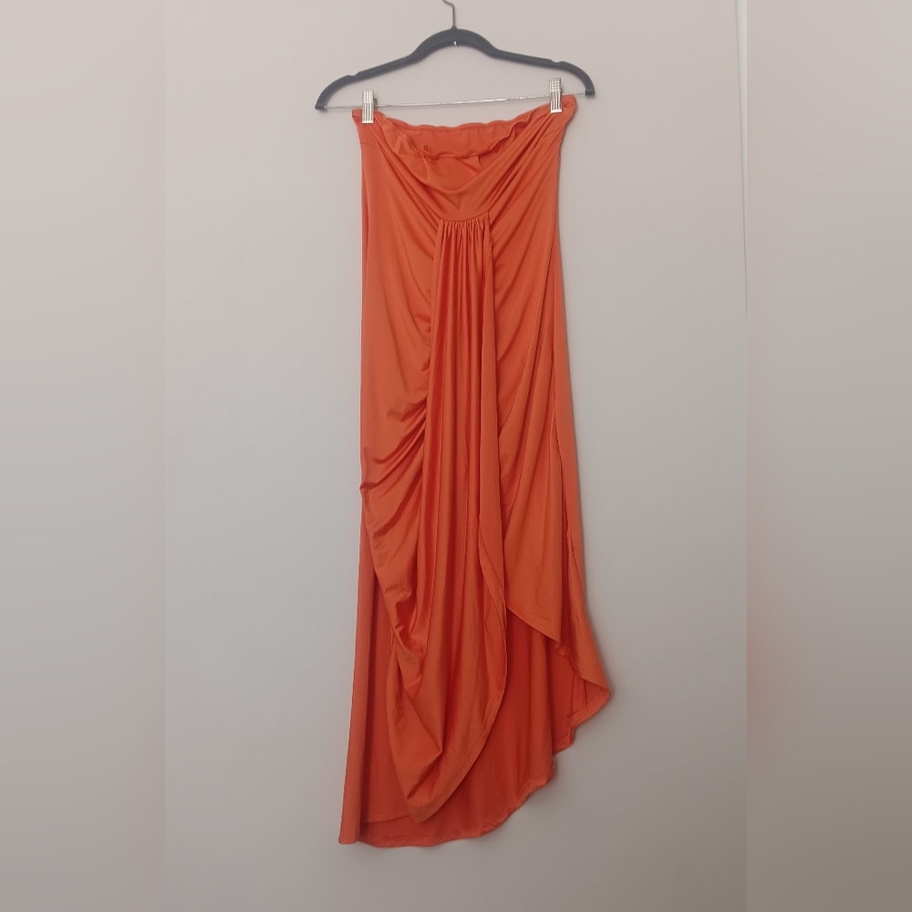 SHEIN Orange Draped Maxi Skirt